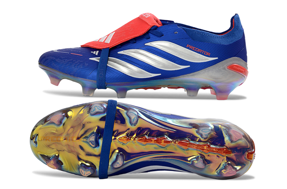 PREDATOR ACCURACY FG LACETS BLUE WHITE RED