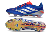 PREDATOR ACCURACY FG LACETS BLUE SILVER RED
